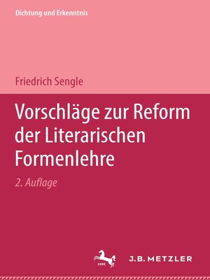 cover image of Vorschläge zur Reform der Literarischen Formenlehre